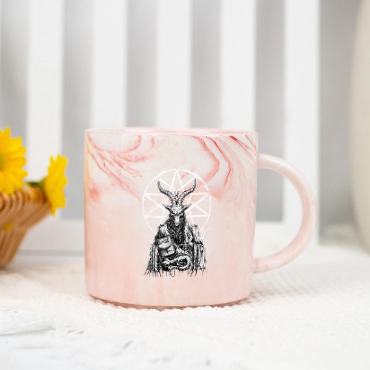 Demonic Baphomet Goat Marble Mugs