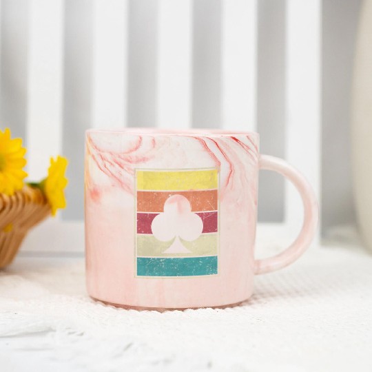 Clubs Playing Card Poker Symbol Marble Mugs