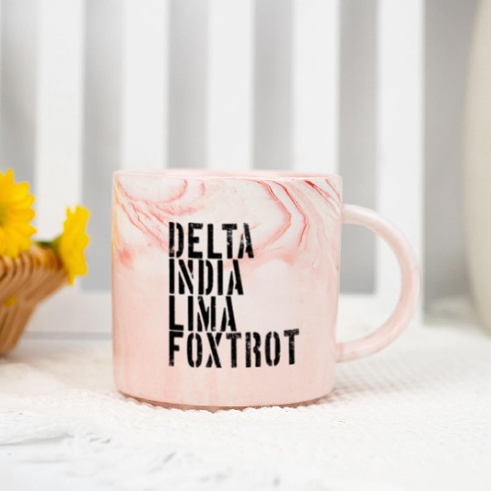 Delta India Lima Foxtrot Phonetic Hot Dad Men'svet Marble Mugs
