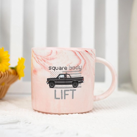 Square Body Lift Black Marble Mugs