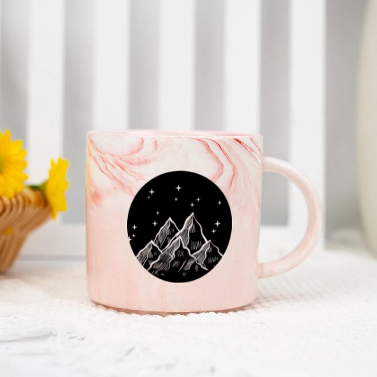 Mountains Hiking Mountain Climbing Nature Skiing Marble Mugs