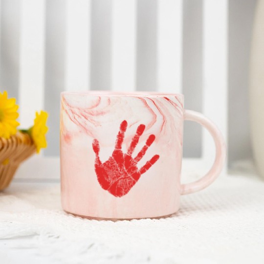 Red Hand - Supporter of MMIW Marble Mugs
