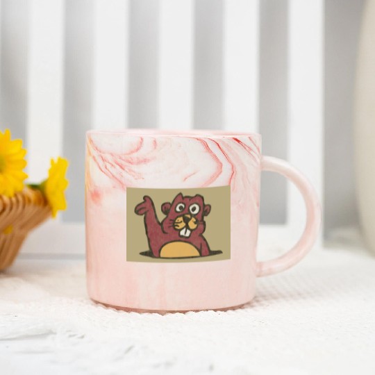 Gopher Vintage Style Distressed (Gold) Marble Mugs
