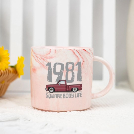 1981 Square Body Life Carmine Marble Mugs