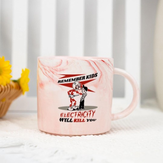 Reddy's Kilowatts Electricity Will Kill You Marble Mugs
