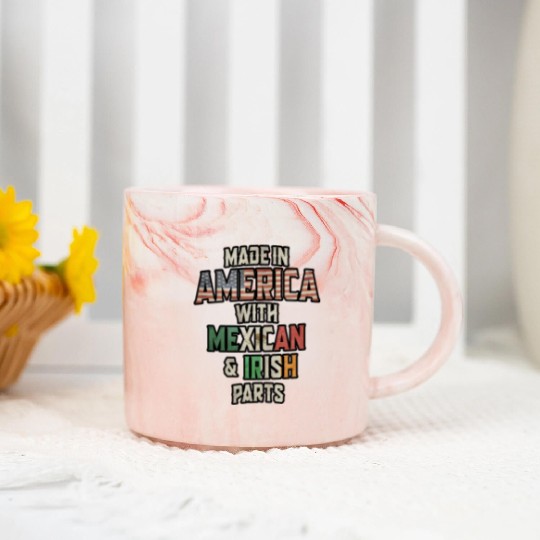 Mexican And Irish Made In America Mix Heritage Vin Marble Mugs