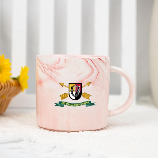 Army 3rd Special Forces Group Flash w Br Ribbon Marble Mugs