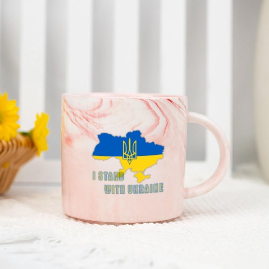 I Stand With Ukraine Marble Mugs