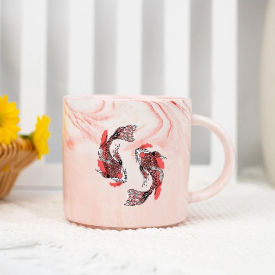 Koi Fish Swirly Marble Mugs