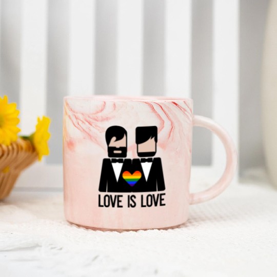 Love is Love - Gay Marriage LGBTQ Marble Mugs