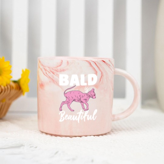 Bald Is Beautiful Sphynx Cat Hair less Sphynx Marble Mugs