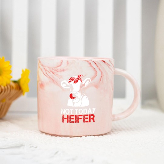 Heifer Not Today Heifer Marble Mugs