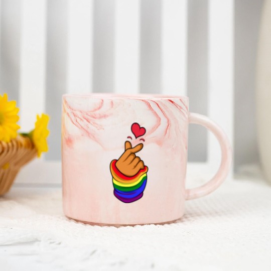 LGBT Korean Heart Transgender Gift Marble Mugs