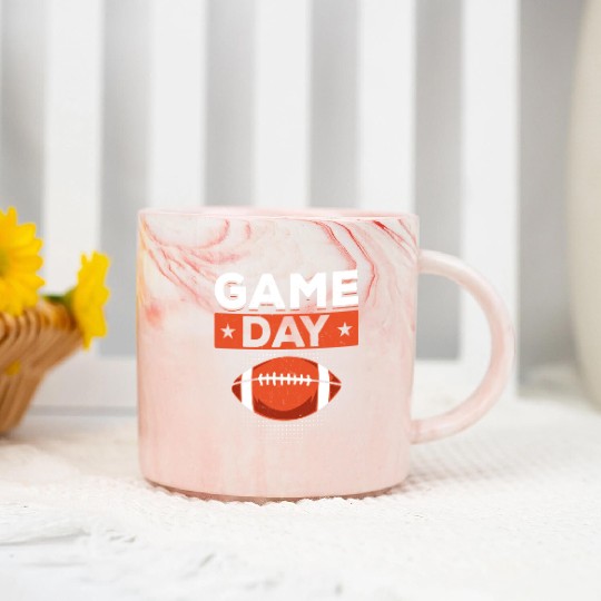 Retro American Football Game Day Marble Mugs