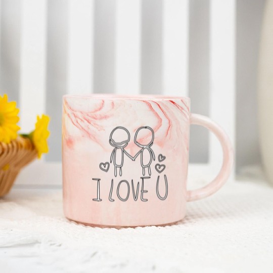 valentines day i love you gay couple Marble Mugs