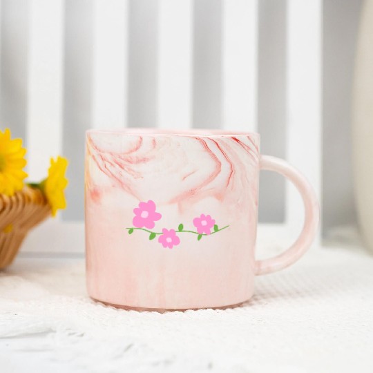 pink flowers plants symbol nature Marble Mugs