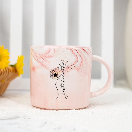 Just breathe sublimation Marble Mugs