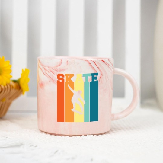 summer skateboarding lover Marble Mugs