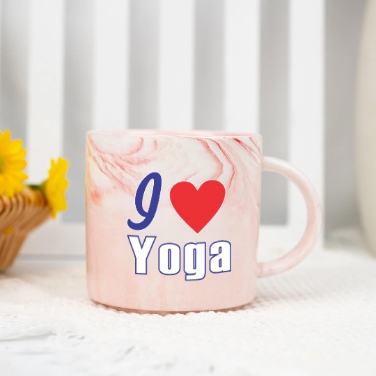 i love yoga Marble Mugs