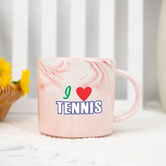 I LOVE TENNIS Marble Mugs