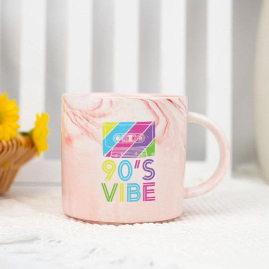 90's Vibe Retro Cassette Tape Music Marble Mugs