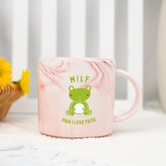 MILF Man I Love Frog Marble Mugs