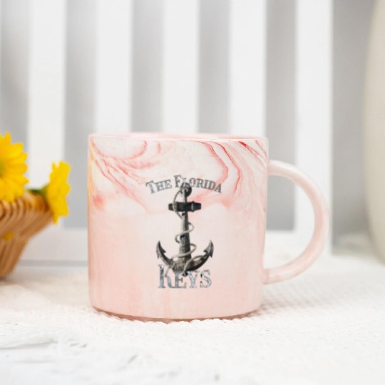 Florida Keys Vacation Nautical Anchor Sailing Marble Mugs