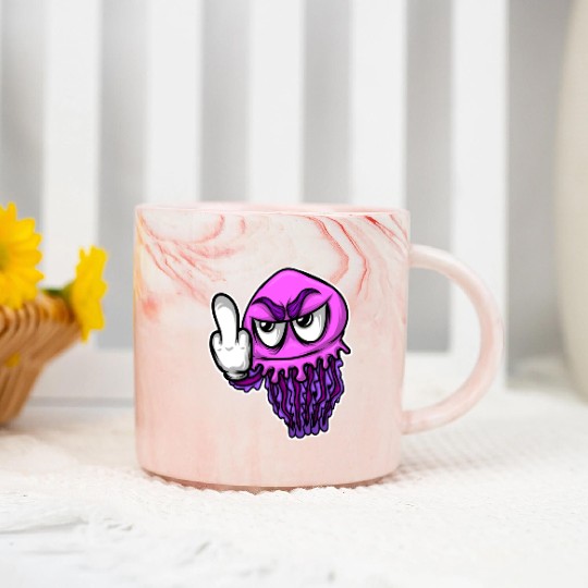 Jelly Fish Middle Finger Jellyfish Marble Mugs