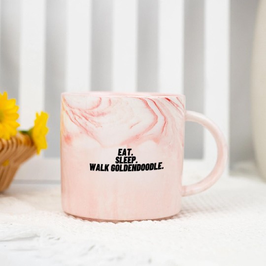 Eat. Sleep. Walk Goldendoodle. Marble Mugs
