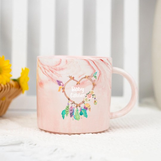 Baby Catcher Midwife Dreamcatcher Doula Marble Mugs