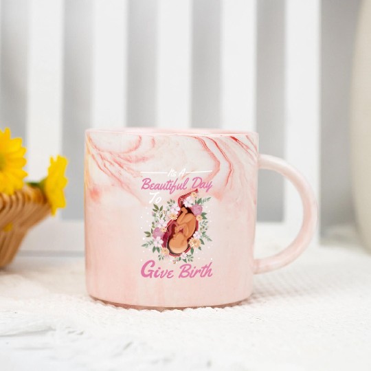 Midwife Cute Flowers Baby Catcher Doula Marble Mugs