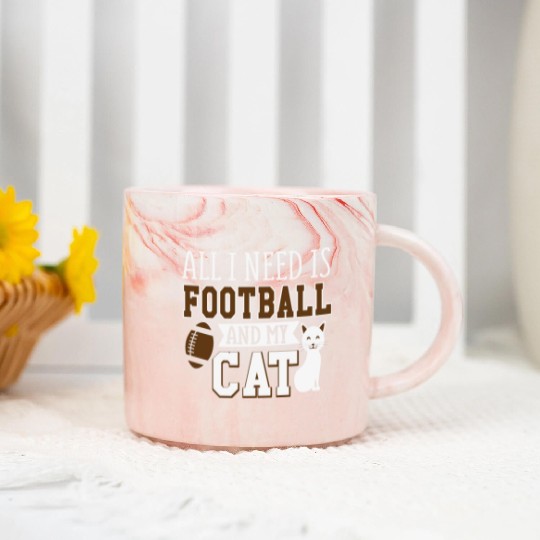 Sunday Football All I Need Is Football And My Cat Marble Mugs