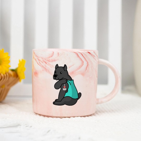 I Love Mom Tattoo Cane Corso Marble Mugs