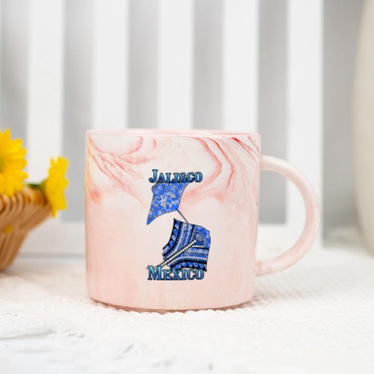Jalisco Vacation Tribal Stingrays Marble Mugs