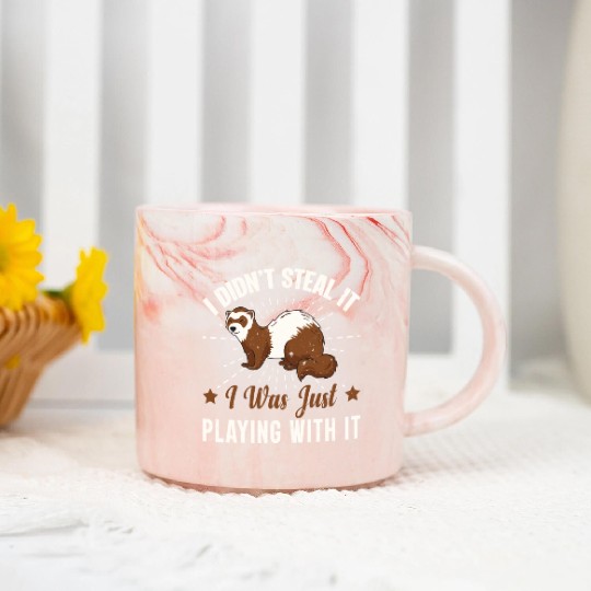 Ferret Make Me Happy Pet Owner Lifetsyle Gift Idea Marble Mugs