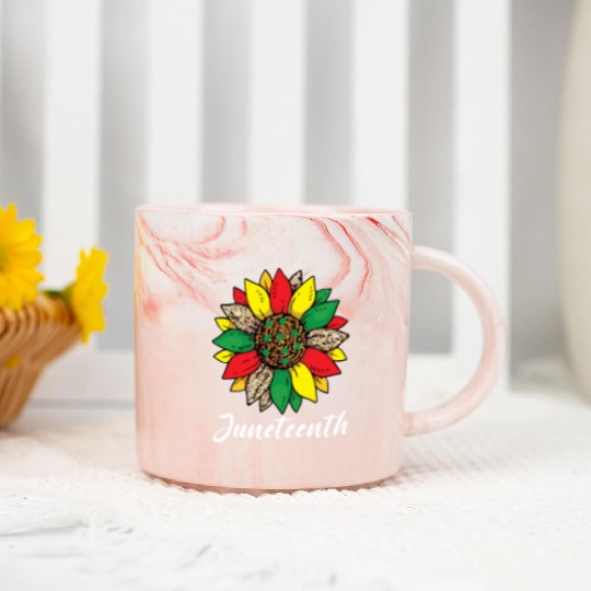 Juneteenth sunflower , African American holiday Marble Mugs