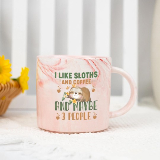Sloth Sloths, Coffee, People Marble Mugs