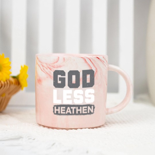 Godless Heathen Anti-Religion Agnostic Atheist Marble Mugs