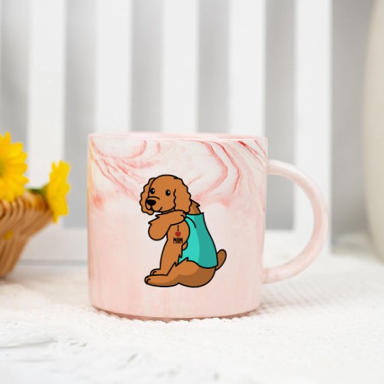 I Love Mom Tattoo Cocker Spaniel Marble Mugs