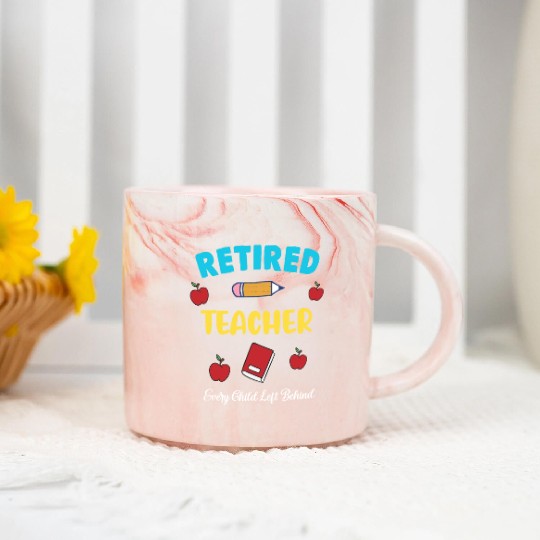 retired teacher funny retirement gift Marble Mugs
