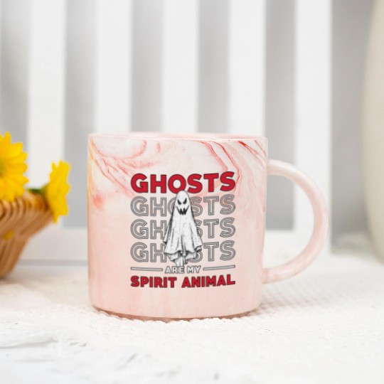 Ghosts Are My Spirit Animal Ghost Hunting Hunter Marble Mugs