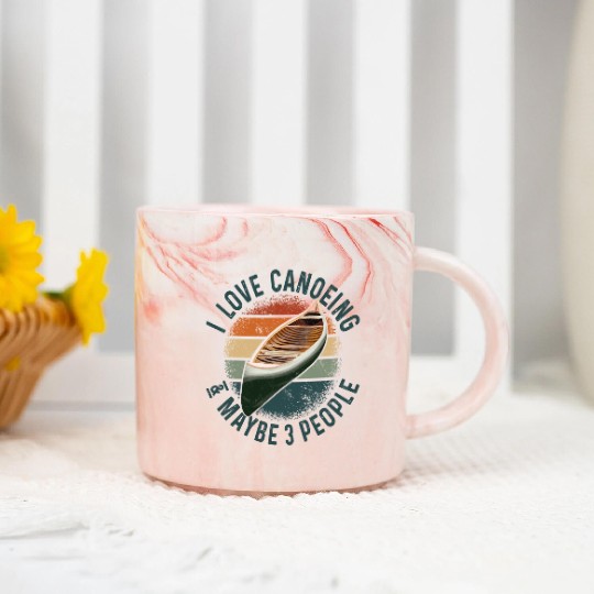Canoe Canoeing Vintage Retro I Marble Mugs
