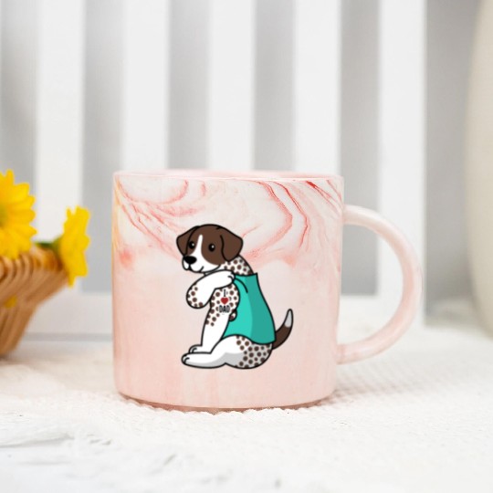 I Love Dad German Shorthaired Pointer Marble Mugs