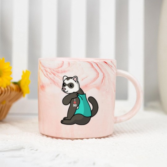 I Love Dad Ferret Marble Mugs