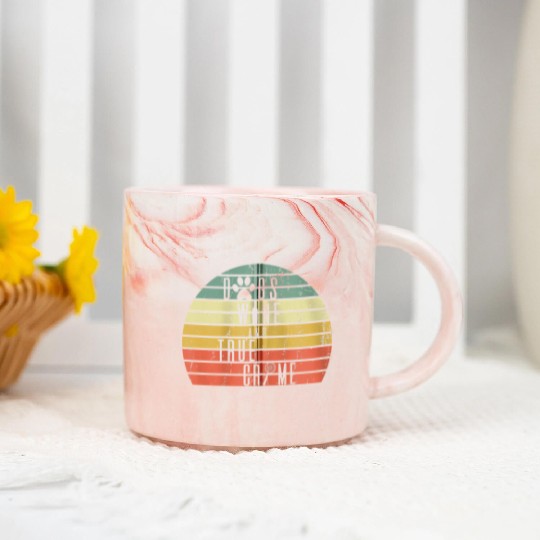 Cool Vintage Dogs Wine and True Crime Retro Sunset Marble Mugs