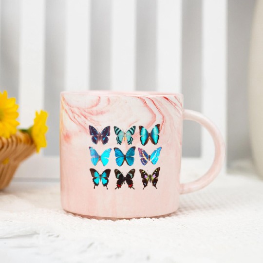Butterfly Lover Colorful Butterflies Entomologist Marble Mugs