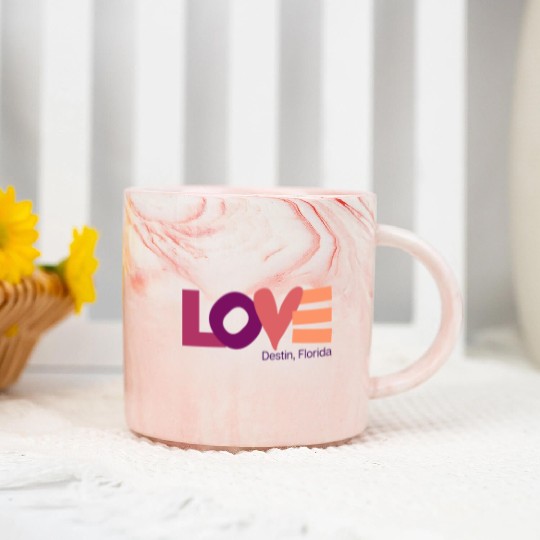 LOVE LOGO Multi Color Logo Marble Mugs