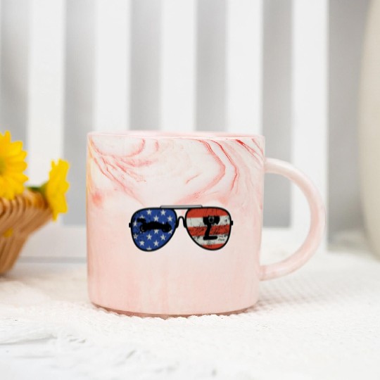 American Flag with RC Car and remote control Marble Mugs