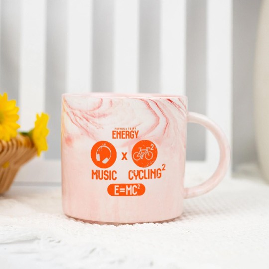 Funny Bicycle Cycling and Music Lover Cyclist Cycl Marble Mugs