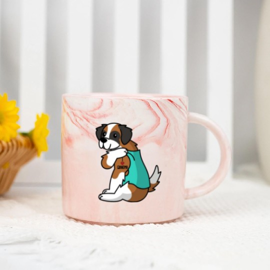 Saint Bernard I Love Grandma Marble Mugs